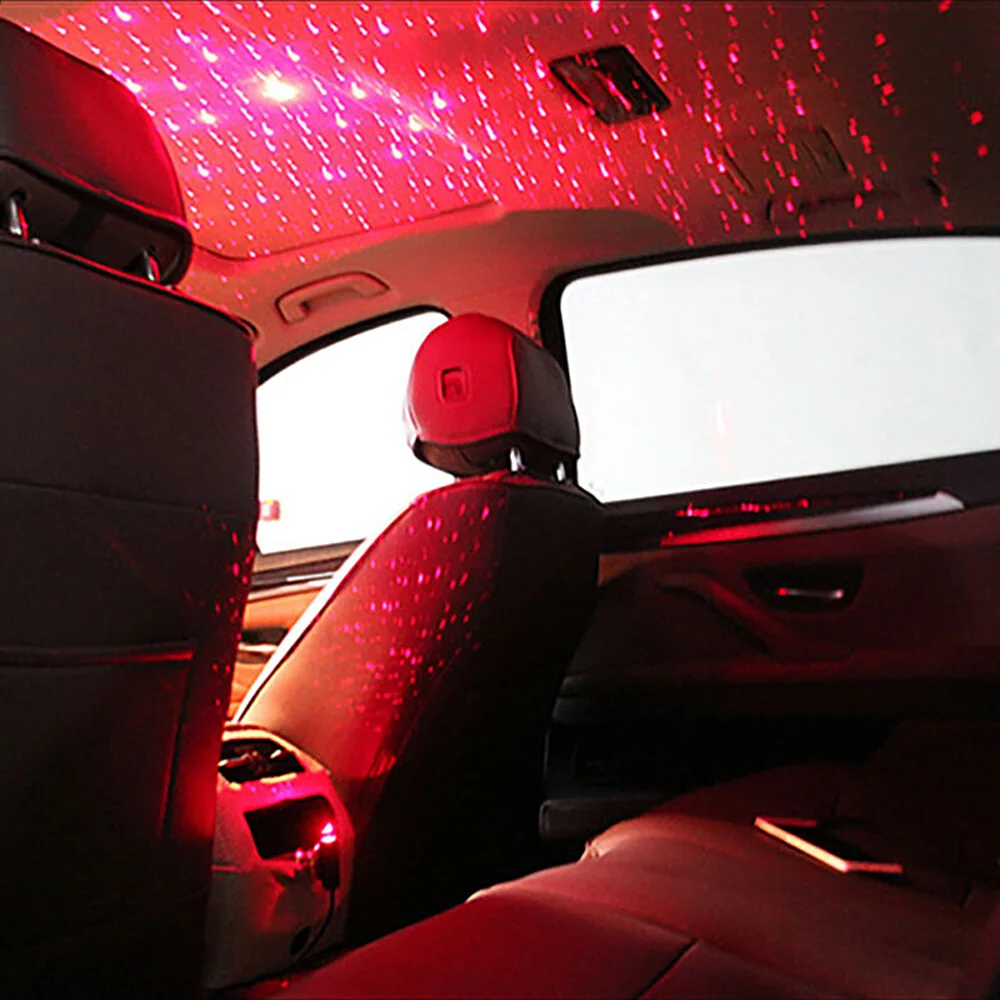 Светодиодный лазерный проекционный светильник для крыши автомобиля, атмосферный светильник USB, светильник в виде звезды, ночник для Мицубиси Сеат Пежо 206 207 308, тюнинг автомобиля