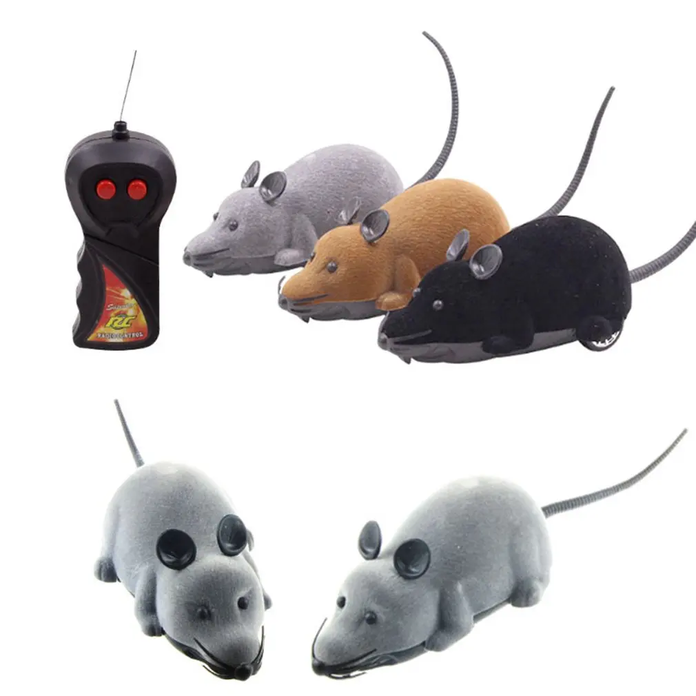 Funny Wireless Electronic Wear Resistant Remote Control Mouse Cat Toy Back Pet Simulation Turning Trick Playing