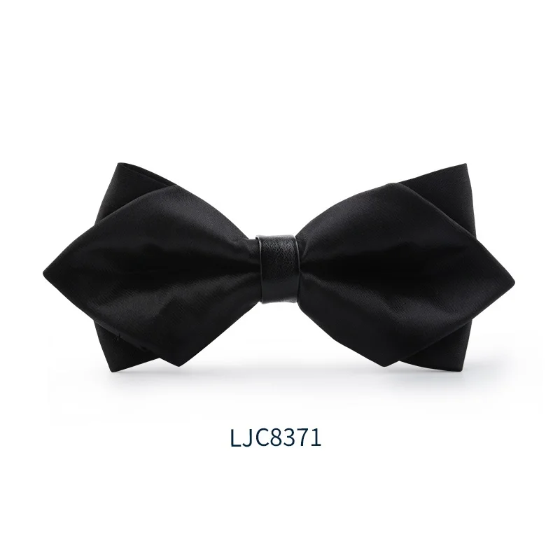 LJC8371 Новая мода Для мужчин с бантом Галстуки Для Свадьба двуспальный комплект однотонный Цвет Ткань Боути клуб с алмазами для торжеств галстук-бабочка с подарочной коробкой - Цвет: LJC8371