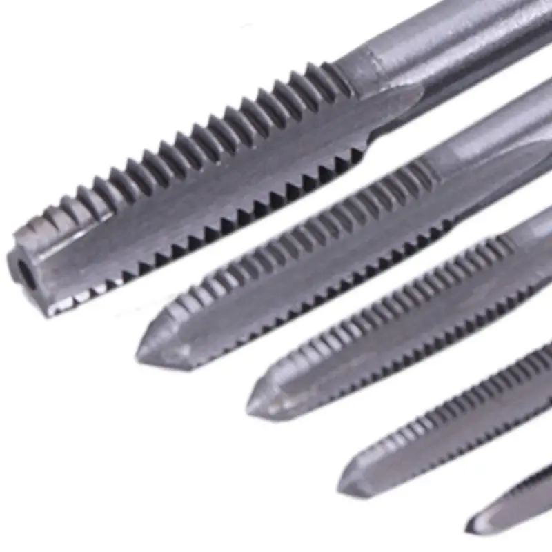 5pcs Hand Screw Thread Metric Plug Taps Set M3-M8 with 1pc Adjustable Tap Wrench