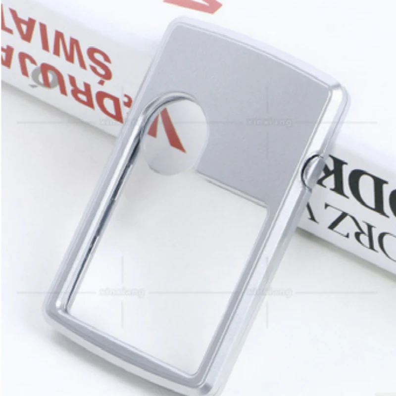 

Credit Card Led Magnifier Loupe With Light Leather Case Magnifying Glass Ultra-Thin Portable Square With LED Light