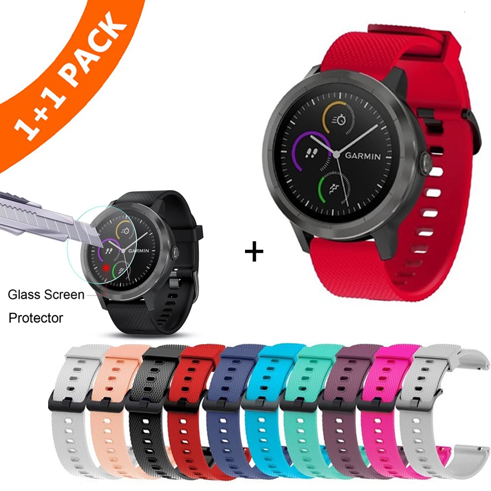 Цветной 20 мм ремешок для часов Garmin Vivoactive3 3 силиконовый браслет Vivomove сменный Vivoactive