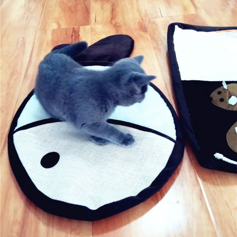Кошка коврик-Когтеточка для котов Котенок Играть Подушка-Когтеточка с кошачья игрушка "мышь" 449E