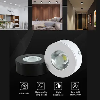 

3W COB surface mounted spotlight ceiling LED surface mounted downlight living room commercial Spot light decoration Ceiling Lamp