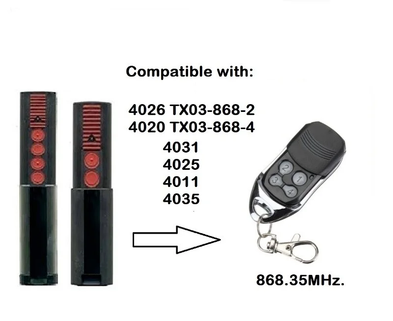 

Garage Door 868mhz for replace 4020 TX03-868-4 4026 TX03-868-4 remote control
