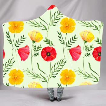 

Sunflower Hooded Blanket Office Sofa Hooded Blanket Portable Soft Blanket Bed Plane Travel Adult Home Blanket Dropship