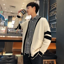 Men's Cardigan Sweater Autumn and Winter New College Wind V-neck Sweater Jacket Youth Personality Fashion Men's Wear
