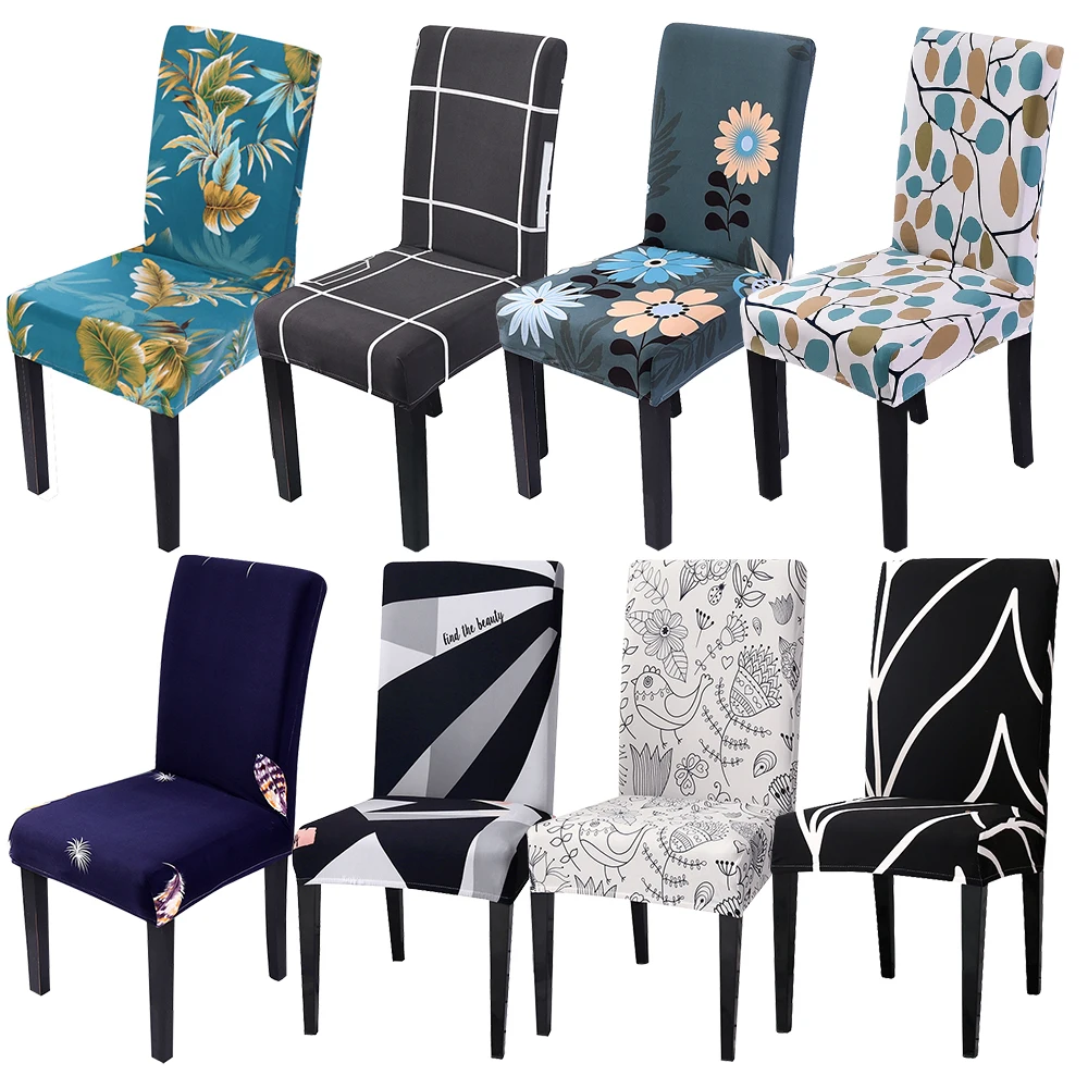 

Flower Printing Chair Cover Removable Stretch Elastic Slipcovers For Weddings Banquet Folding Hotel Chair Protector Cover