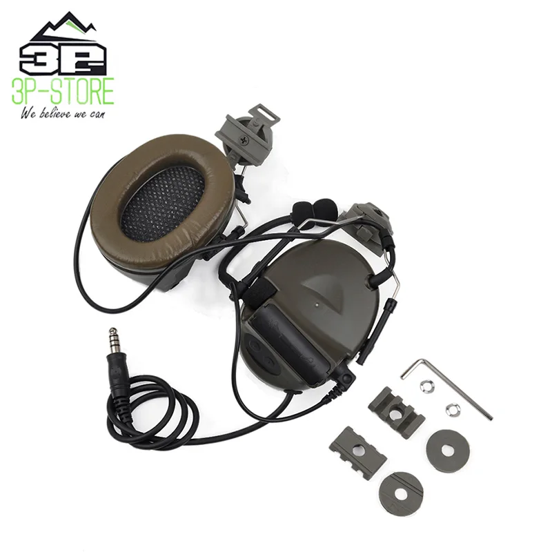 WADSN Airsoft Comtac II авиационная гарнитура с рельсовым адаптером для OPS Быстрый Шлем Softair Tactical Comtac2 наушники WZ031