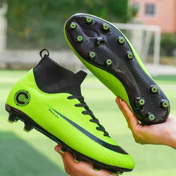 

Men Boys Soccer Shoes Football Boots High Ankle Kids Cleats Training Sport Sneakers Size 35-46 Dropshipping