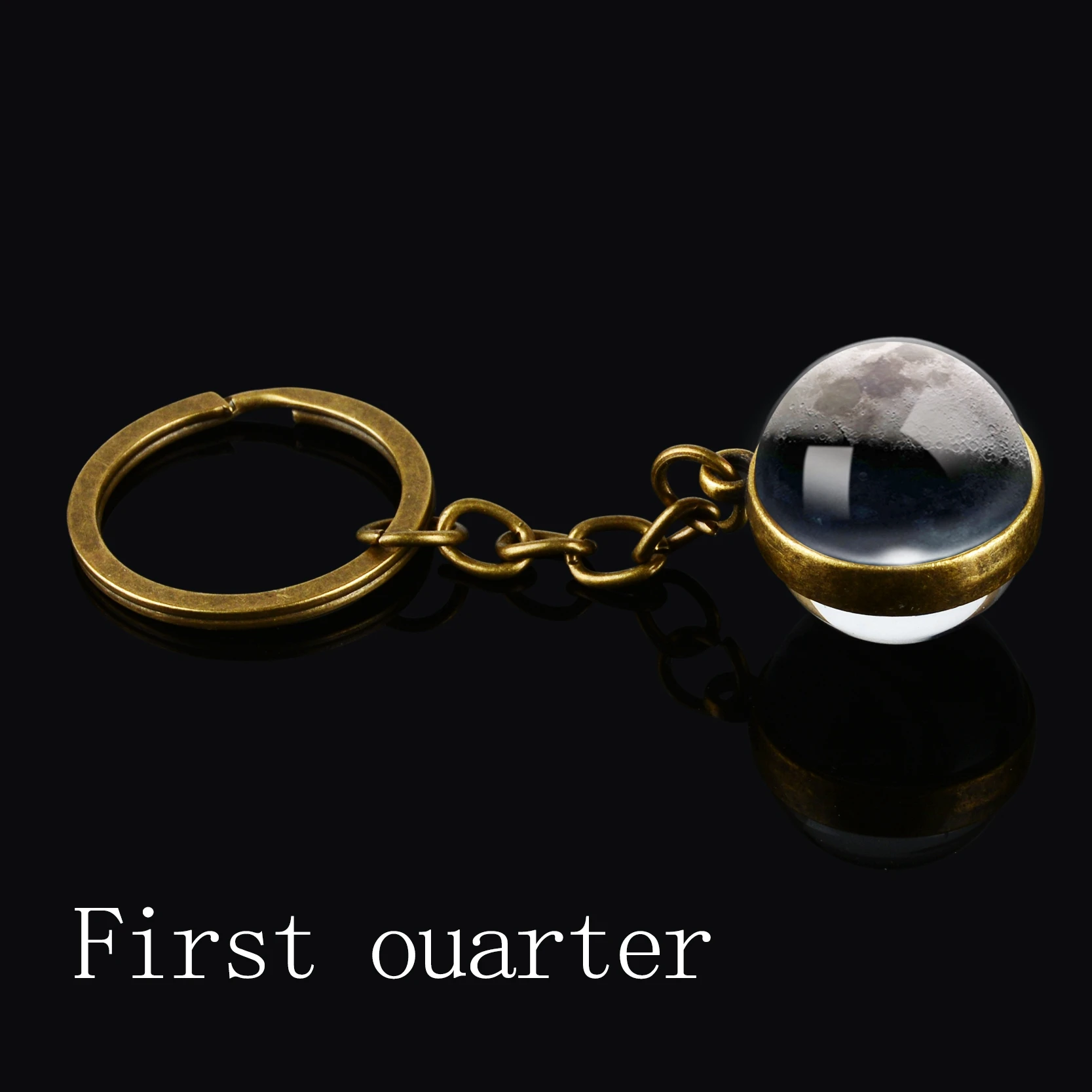 Style 4 Moon Phase брелок с изображением планеты туманности космические брелки галактика Вселенная Луна земля солнце Марс солнечная система двусторонний стеклянный шар - Цвет: Style 4