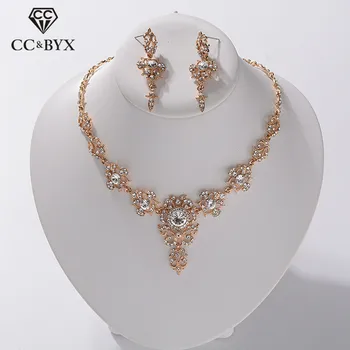 

CC Jewelry Sets Necklaces For Women Drop Earrings Luxury Wedding Accessories Engagement Party Bijoux CZ Stone NecklacesTL296