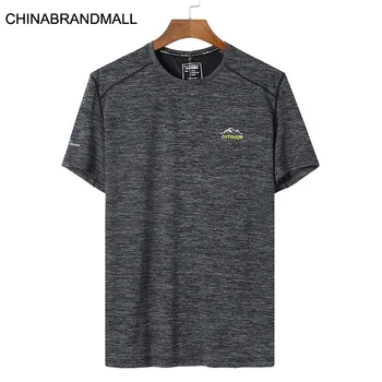 

Speed Dry Clothing Male Sports Short Sleeve T Shirt Summer Plus Fat Plus Size Fat Man Round Neck Loose Fat Sports Half