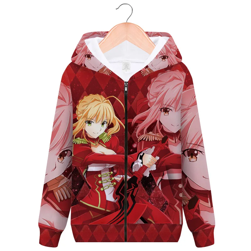 

Fate/Stay Night Saber Altria Pendragon Jeanne d'Arc Jacket Hoodie Cosplay Costume Men Women Zipper Hooded Sweatshirt Streetwear