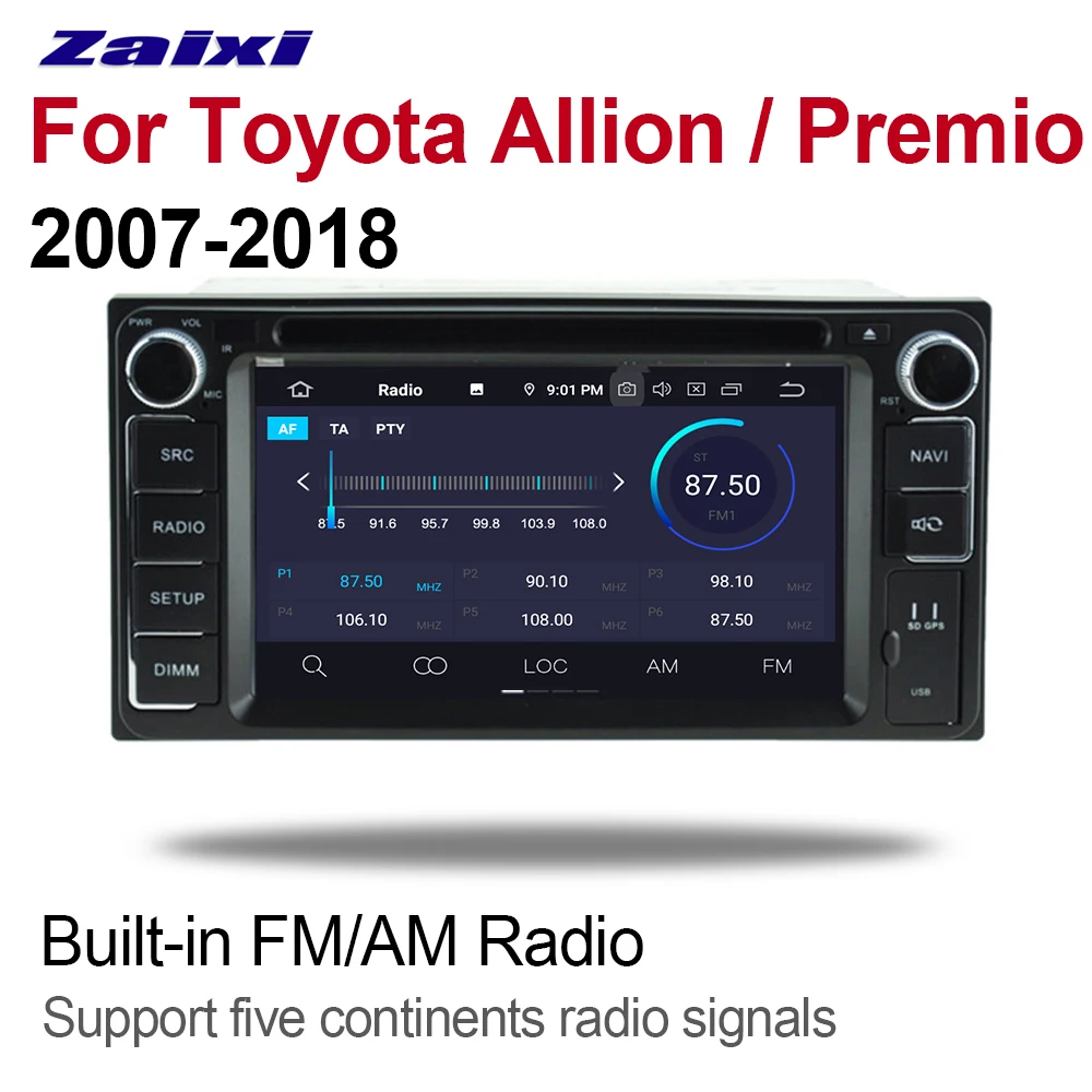 Автомобильный dvd плеер ZaiXi 4 Гб android 9 0 для Toyota Allion/премио 2007 ~ 2018 мультимедиа GPS