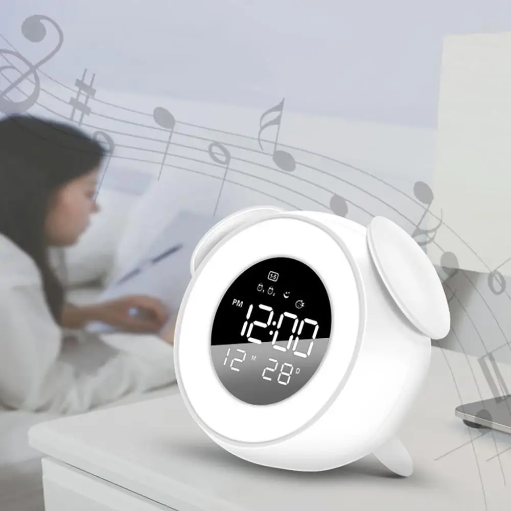 Music Led Alarm Clock Children Alarm Clock Night Light Sleep Sounds
