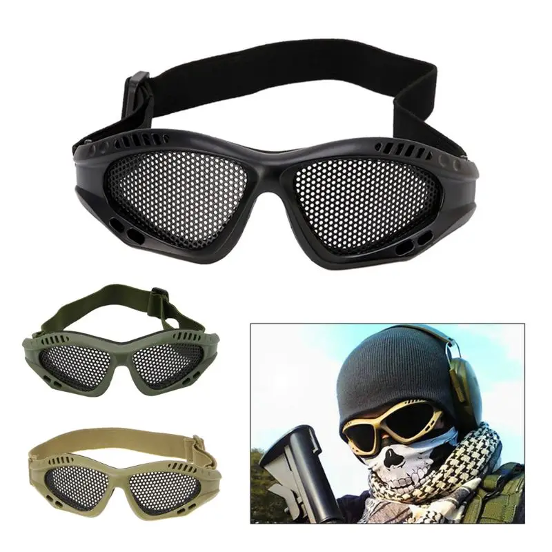 

Tactical Motorcycle Airsoft Eye Protection Goggles Anti Fog Mesh Metal Glasses