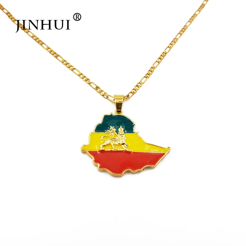 JINHUI Модные женские новые цветные фиопийские золотые ожерелья кулон для мужчин 45