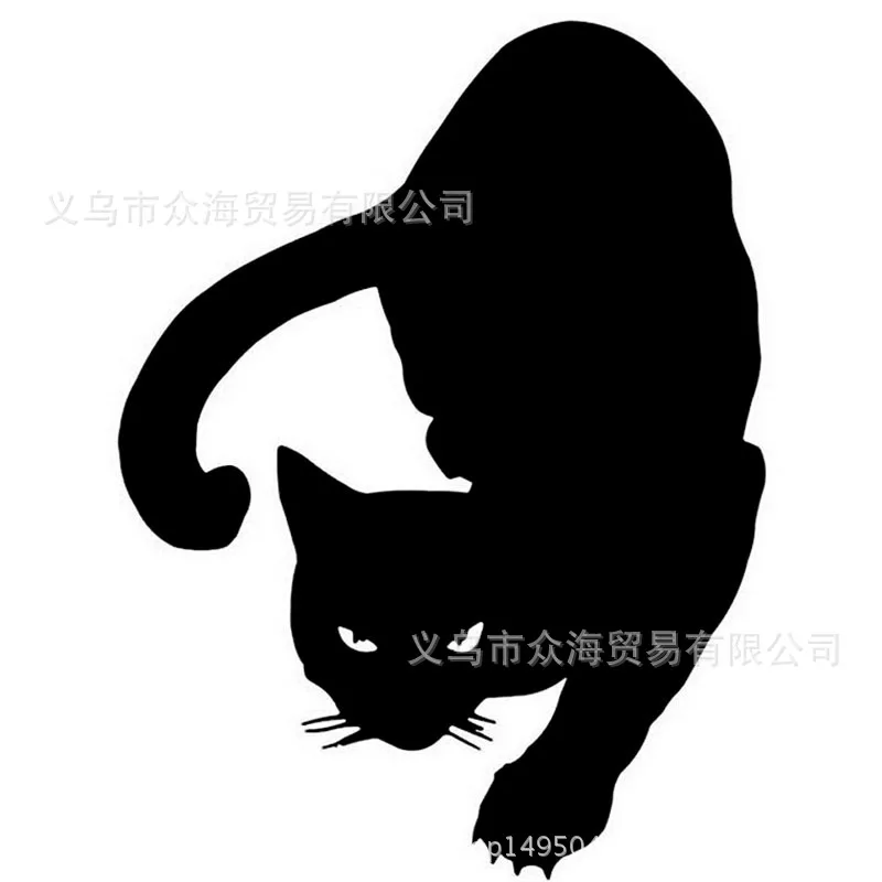 C048 импортные товары мультфильм кошка бампер наклейка s Черный кот кошка Светоотражающая Автомобильная наклейка кошка мотоцикл декоративная наклейка