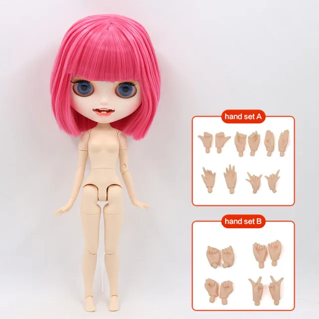 ICY 1/6 Blyth Подгонянная кукла белая кожа и соединение тела с открытым ртом матовое лицо для девочки Подарочная игрушка - Цвет: c