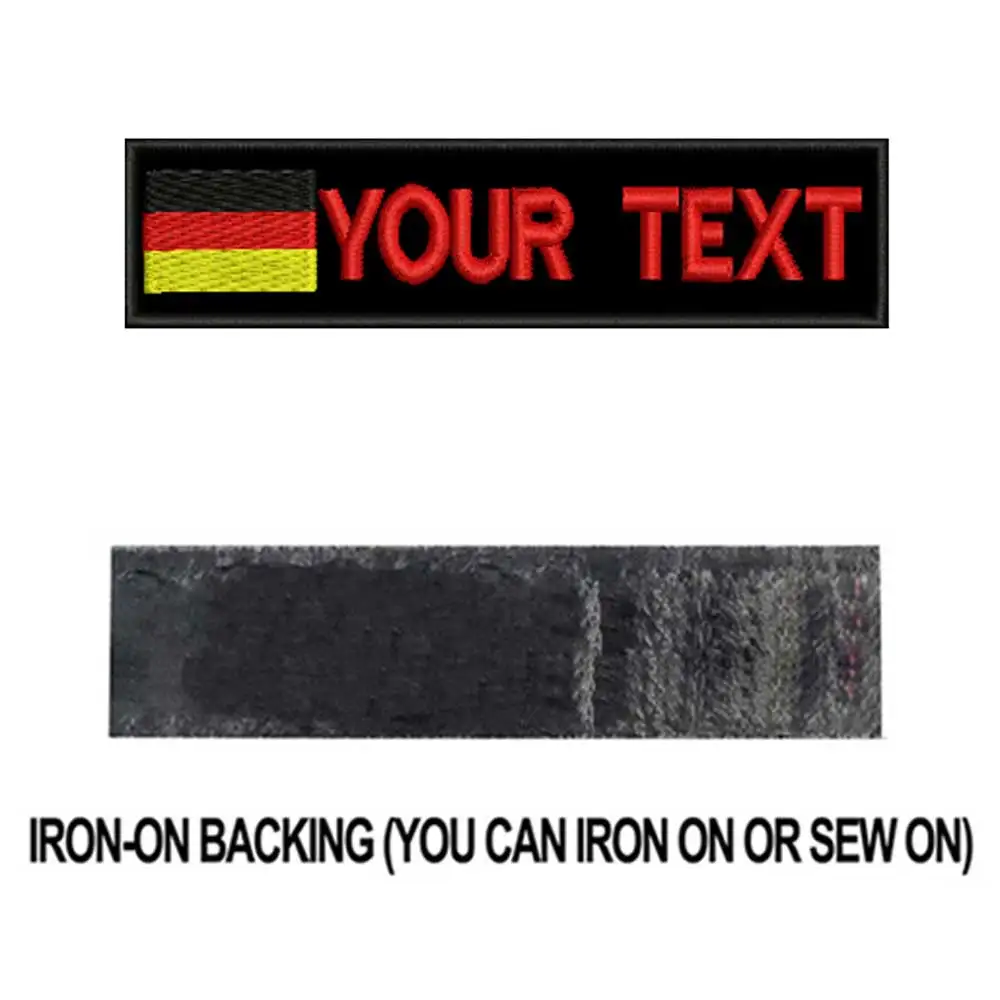red iron on Пользовательские флаг Германии армии военные имя патчи персонализированные железные на крючок подложки - Цвет: red iron on