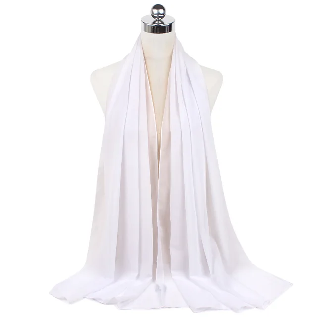 High Quality Good Stitching Stitch Plain Premium Heavy Chiffon Hijab Scarf Malaysian Women's Scarves Hijabs Long Shawl Shawls 11