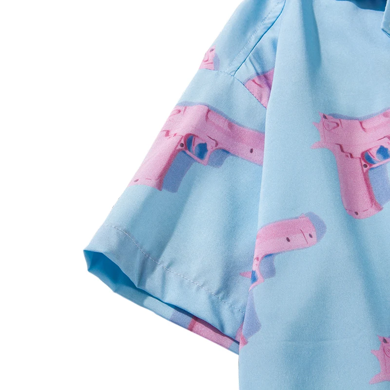 Goede Hawaiian Shirt Heren 2019 Hip Hop Shirt Streetwear Pistool Harajuku Strand Overhemd Dunne Zomer Hawaii Shirts Korte Mouwen Tops