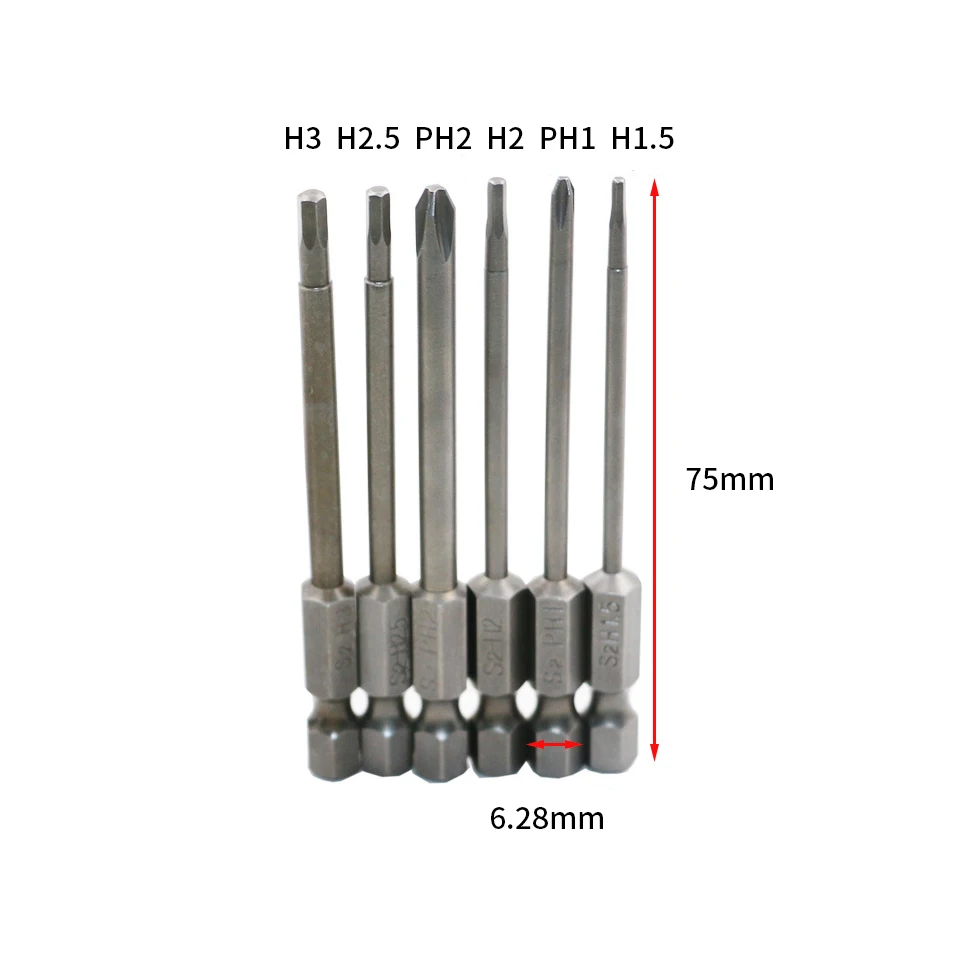 7pc Manual Screwdriver Chrome-Vanadium Steel Magnetic Screwdriver Bit Set Hand Tools Phillips Bitset Ferramenta Multifuncional