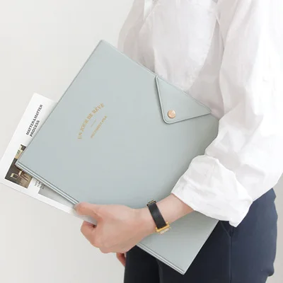 

Korean-style Simple A4 Folder Business Office Large Capacity Storage Bag Women's for Student Transparent Information Briefcase
