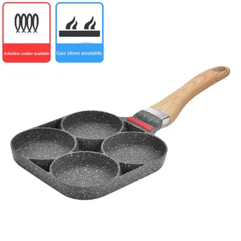 

4 Hole Fried Egg Burger Pan Fried Egg Pan Pancake Frying Pan Egg Cooker Gas Stove Cookware High quality hot selling omelette pan