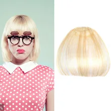 AIYEE 6 дюймов поддельные бахрома воздух челка клип на короткие прямые передние синтетические волосы для наращивания тонкие тупые клип в волосы