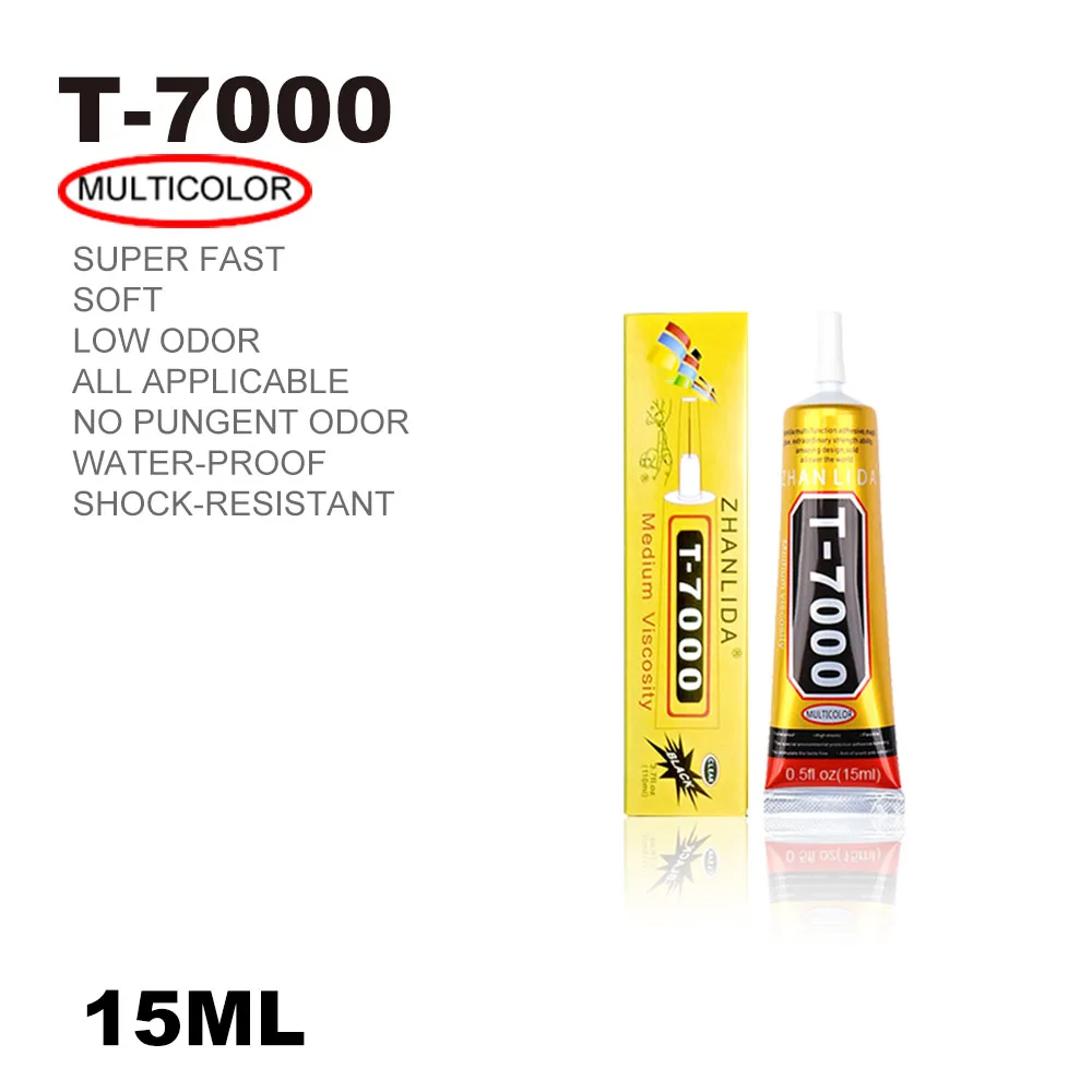 

15ml T7000 Glues Multipurpose Adhesives Super Glues T-7000 Black Liquid Epoxy Glues For DIY Crafts Glass Phone Case Metal Fabric