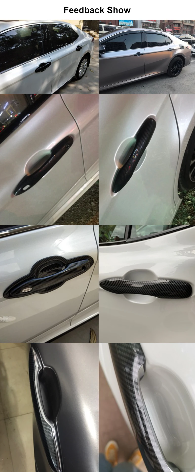 QHCP 4Pcs//Set Car Exterior Door Handle Bowl Cover Trim Frame Decor Stickers Exterior Accessories Small