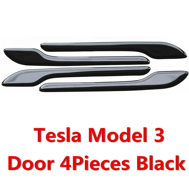 Набор защитных наклеек для автомобильных дверных ручек для Tesla модель 3, дверные ручки 3D наклейки автомобильные аксессуары 4 шт.(черный