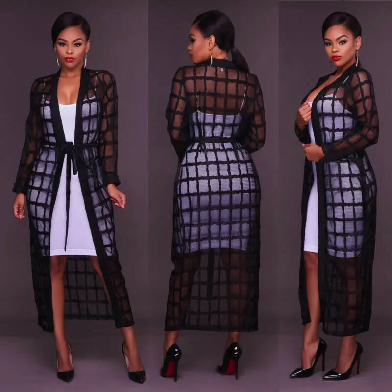 

Sexy Lady Bikini Cover Up Beachwear Women Long Maxi Cardigan Kimono Casual Shawl Open Front Coat Jacket Top Cover Up