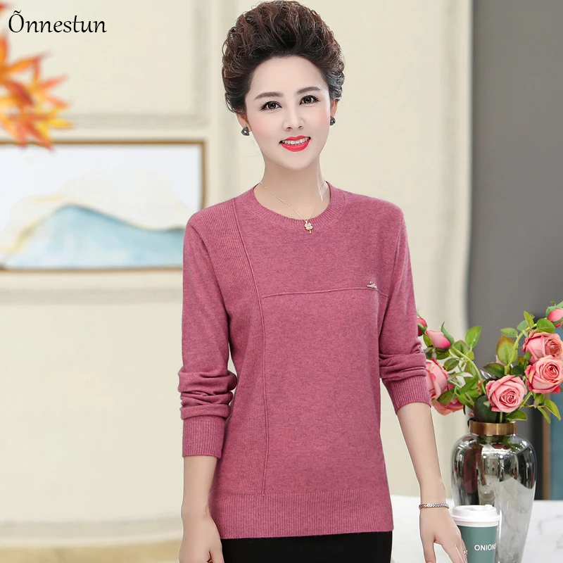 Woman Sweaters New Autumn Causal Women Pullover Knitted Crop Top Clothing Pink O Neck For | Женская одежда