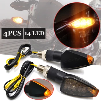 

Mini Lamp Turn Signal Lights Indicators 4Pcs Motorcycle Motorbike Smoke 14 LED Hot