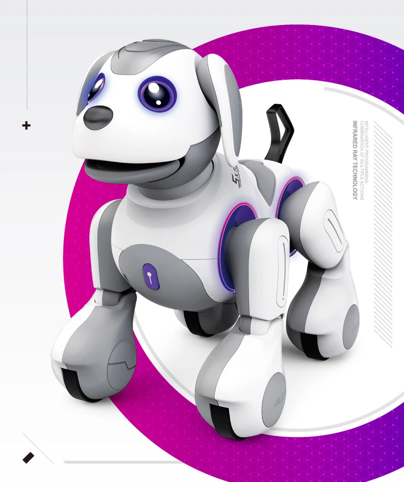 Smart Robot Dog Toy, Remote Control Dog, Programmable, Music, Touch Demo,  Head Rotation Function (remote Control Battery: 2 * Aa Batteries (not  Included))