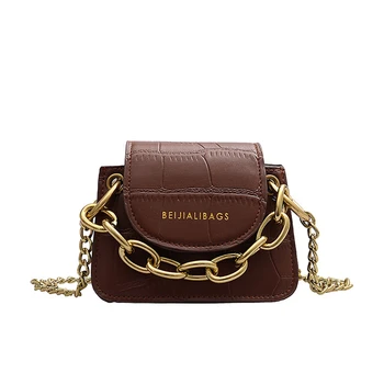 

Chains PU Leather Handbag For Women Small Female Crossbody Bags Luxury Women's Clutch Travel Outdoor Lady's Bag