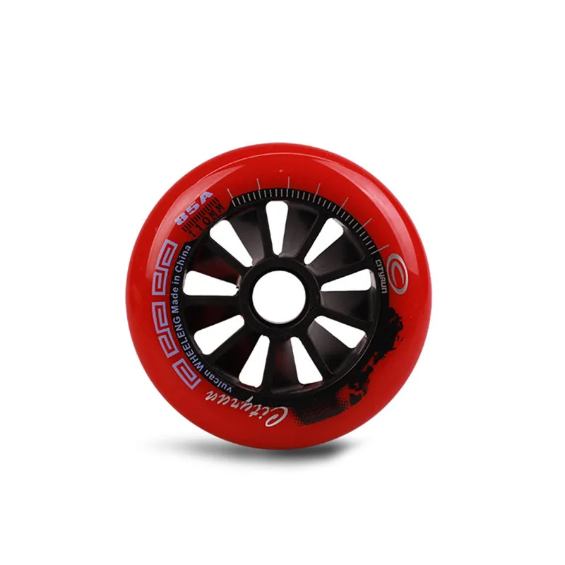 [90 мм 100 мм 110mm] Cityrun 85A встроенный Скорость коньки колеса Профессиональные коньки роликовые для Пижама-комбинезон для детей, Patins 2 шт./компл - Цвет: Red