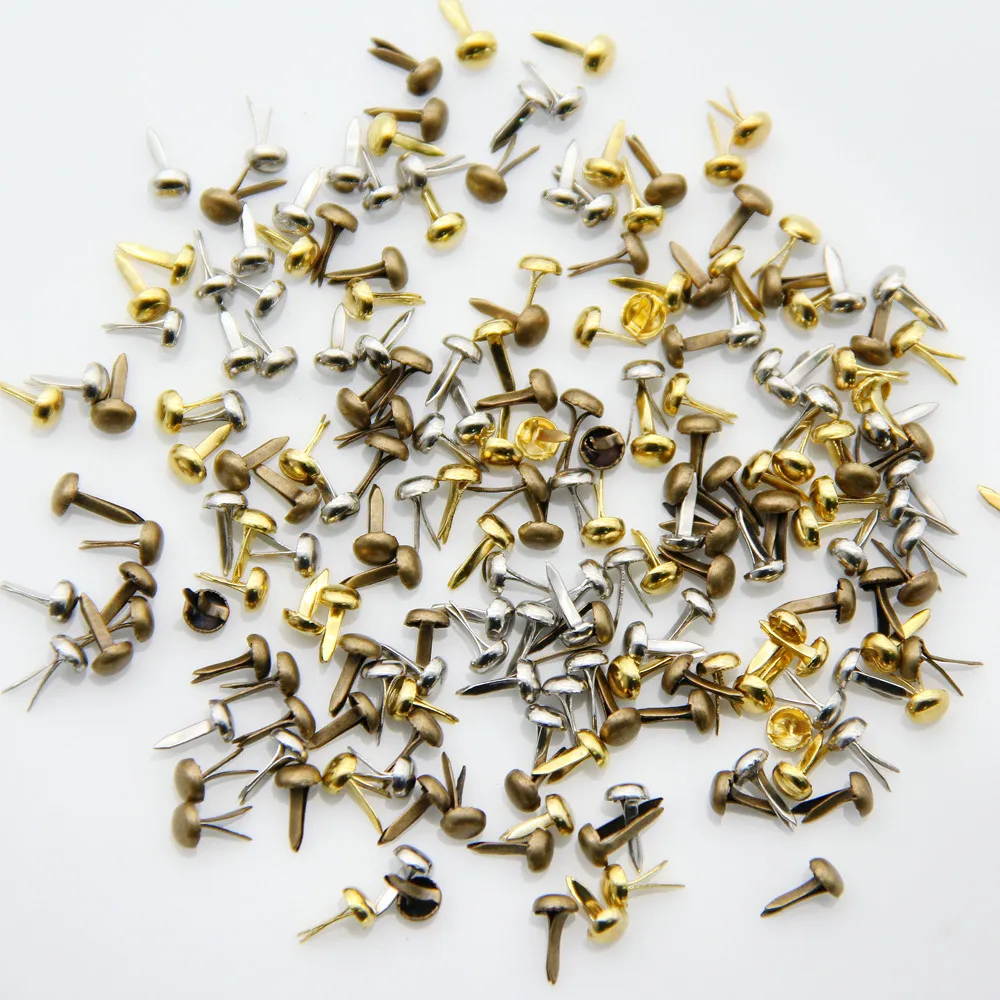 500pc MultiColor 4.5MM Round Metal Mini Brads Studs Spike For Scrapbooking Embellishment Fastener DIY Handmade Craft