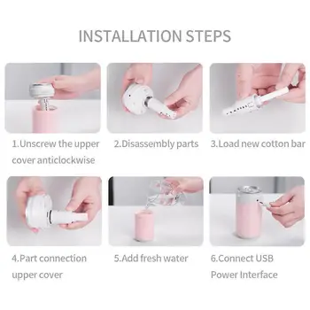 

Car humidifier Desktop Air Purifier Aroma Diffuser Cold Silent Sprayer Car Fireworks Mini 200ml Ultra Humidifier USB L0M0