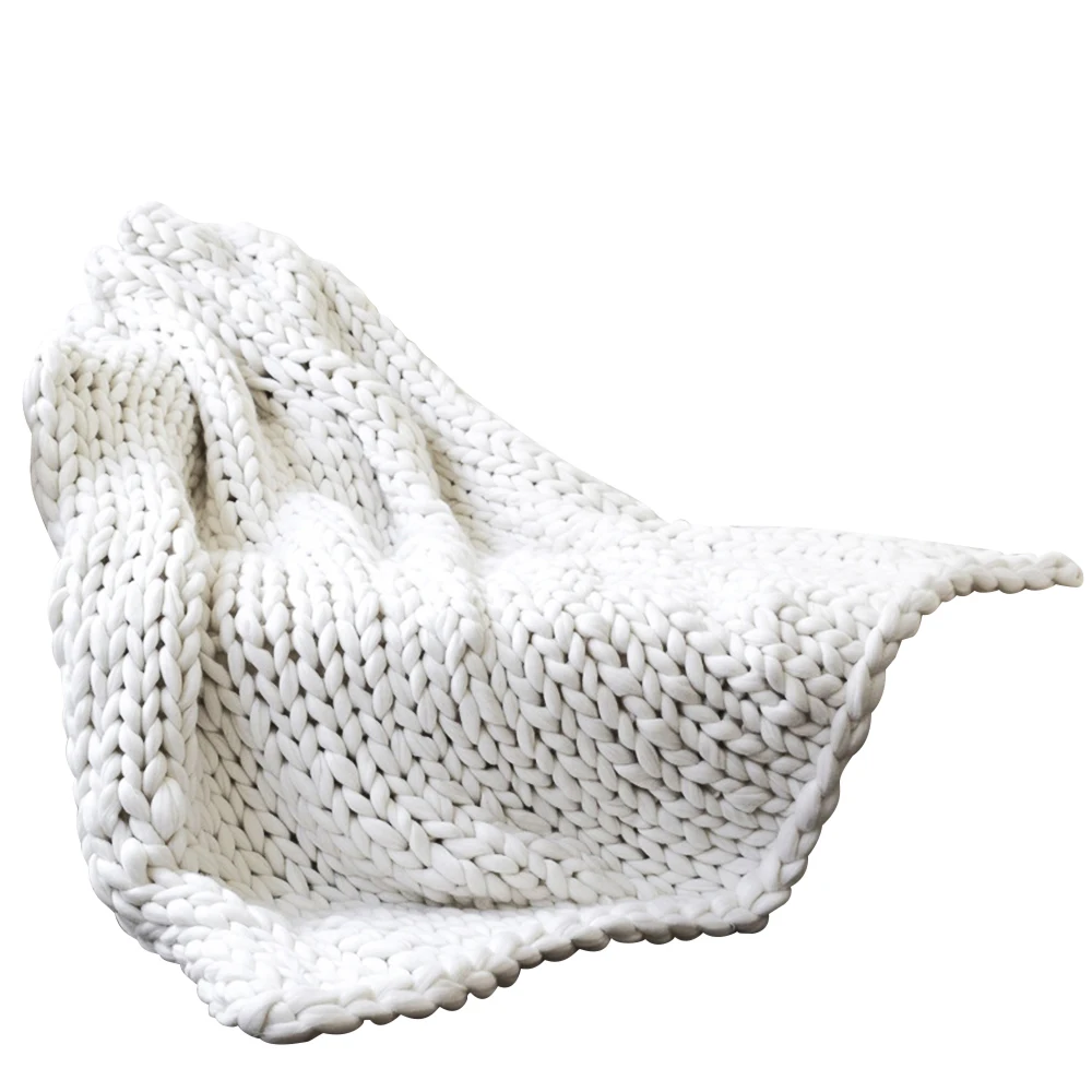 White Удобное одеяло для дивана, ручное одеяло, удобное одеяло, теплое шерстяное одеяло - Цвет: White
