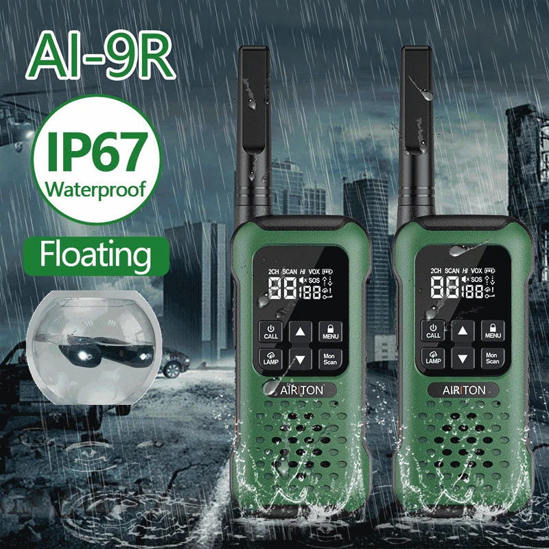AI 9R Floating Walkie Talkie Long Range Waterproof Walkie talkies PMR
