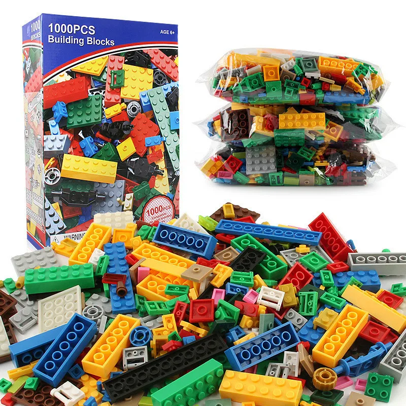 

1000Pcs City DIY Creative Designer Building Blocks Bulk Sets LegoINGLs Classic Bricks Baseplate Educational Toys For Children