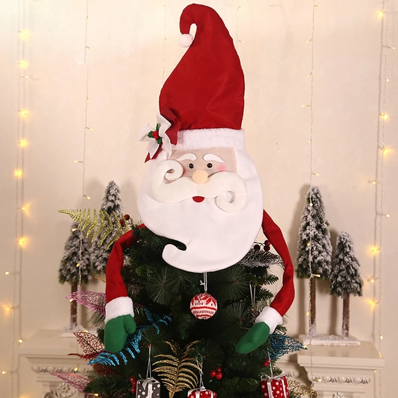 Christmas Decoration Christmas Tree Tree Top Santa Decoration Doll Decoration Home Accessories