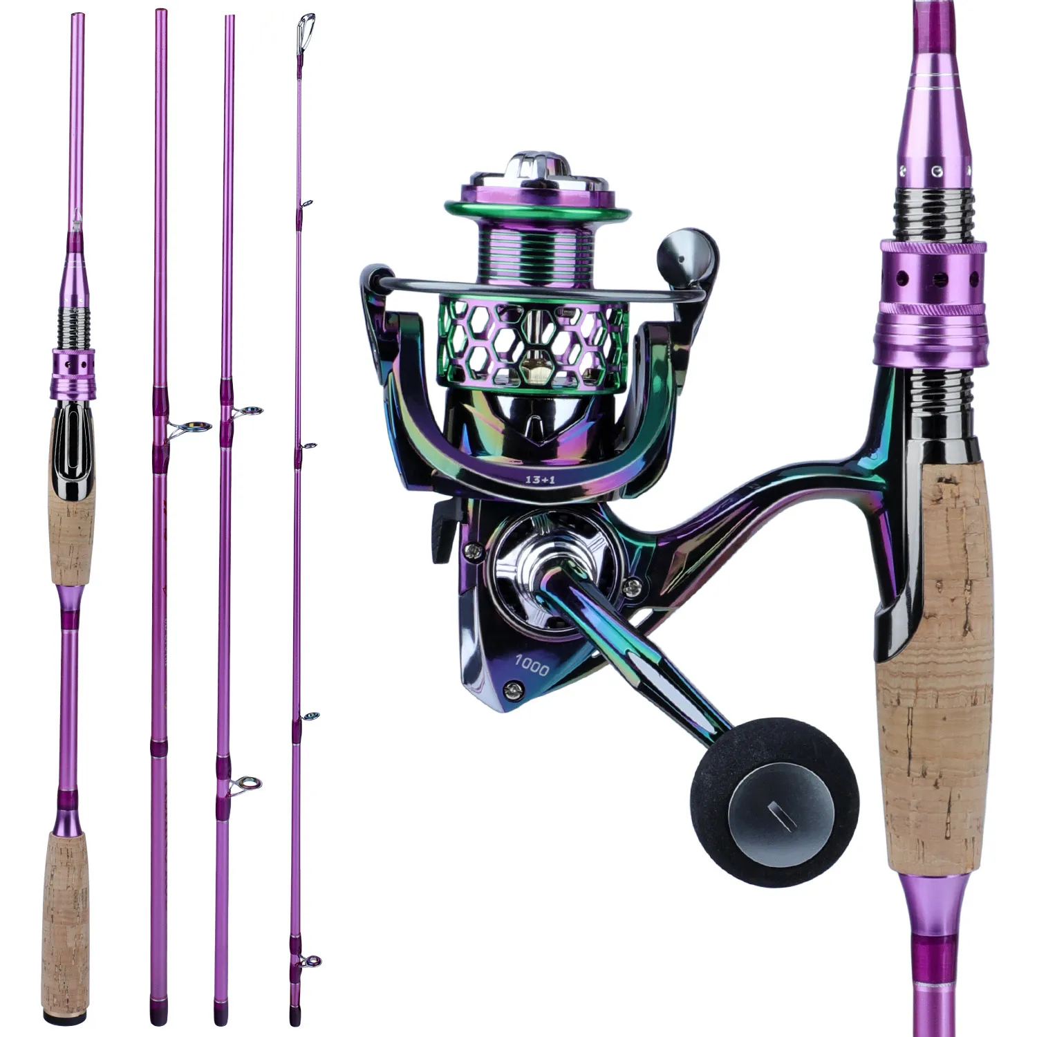 Description Picture 4 of itemSougayilang 2.1m Fishing Rod Combo Spinning Reel Fishing Set Travel Stick Carp Bass Pike Fishing Line Lure Bag Hooks Full Set