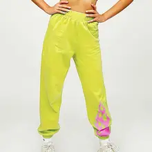 Fashion Womens Personality Printed Slim Fit Sport Pants Ladies Casual Outdoor Running Jogging High Waist Trousers For