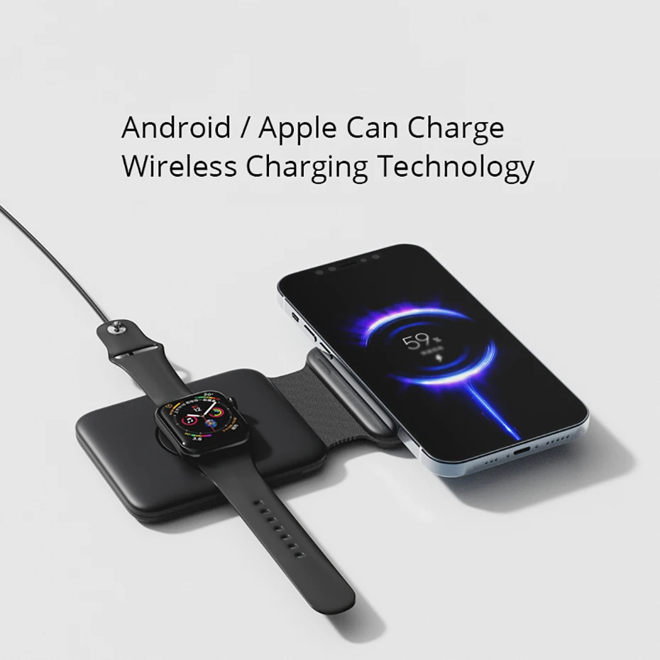 apple wireless charger Magnetic Wireless Charger For iPhone 13 Pro 11 Samsung Xiaomi Chargers for Apple Watch Airpod 3 in 1 Foldable Charging Pad wireless car charger