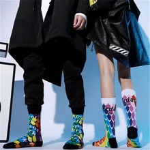POBPOP, 3D принт, уличная мода, пара носков, масляная живопись, стильные носки, забавный рисунок, спортивные носки, скейтборд, носки, хлопок